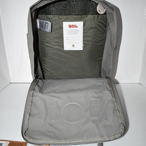 Fjallraven Patch Logo Kanken Water-Resistant Cotton Con Backpack in Fog #F23510 main image 5